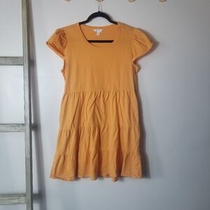 TIME AND TRU WOMEN'S ORANGE TIERED DRESS SIZE MEDIUM (SEE ALL PHOTOS)